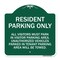 Signmission Parking Sign Resident Parking Only, Green & White Aluminum Sign, 18" x 18", GW-1818-23358 A-DES-GW-1818-23358 - alternate 1